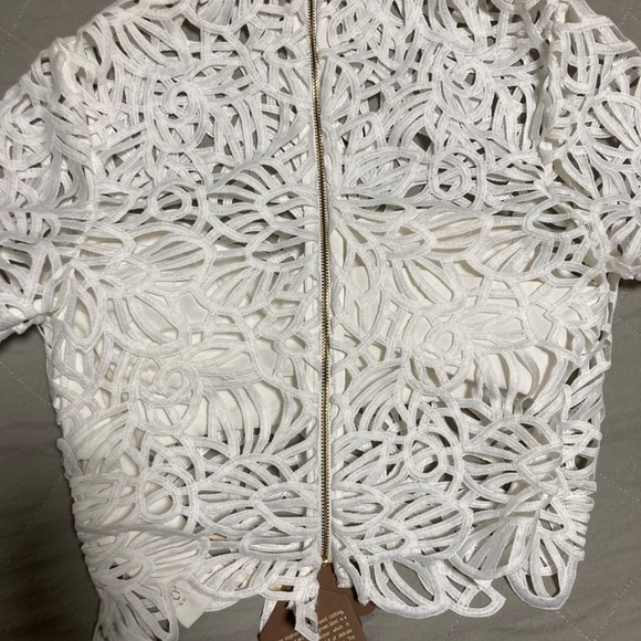 Anthropologie Forever That Girl Short-Sleeve Lace Cutwork Blouse XS - Picture 2 of 4